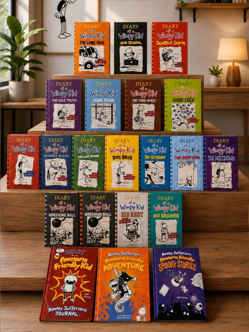 Diary of a Wimpy Kid books 1-18 bundle and 3 Rowley Jefferson’s Books